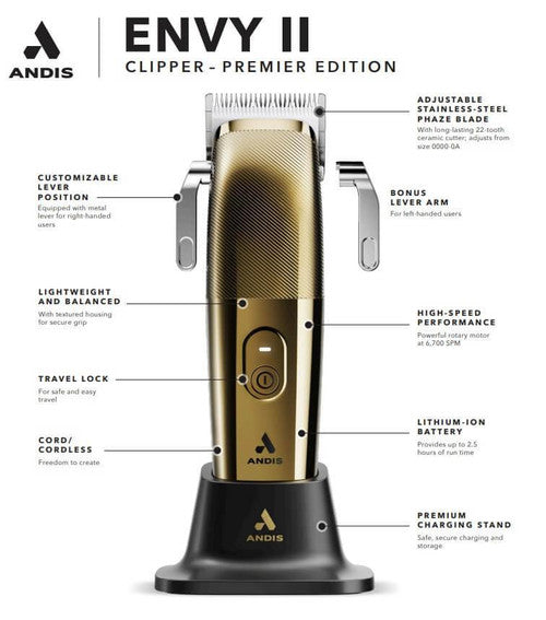ANDIS ENVY II PREMIUM CLIPPER LI - GOLD