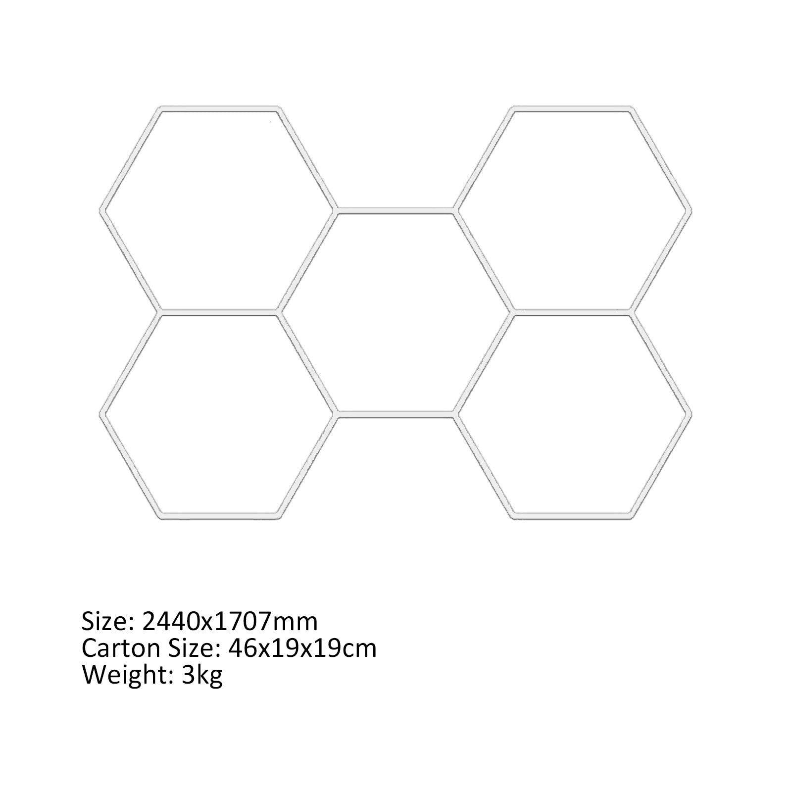 HEXAGON LED LIGHT - 5 PIECES